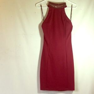 Fitted high neck dress